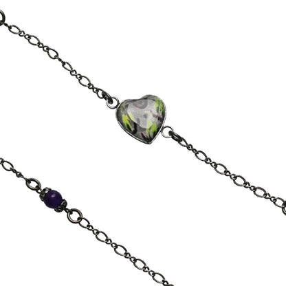 眼鏡チェーン ハート グレー シェル アメジスト TAMARUSAN