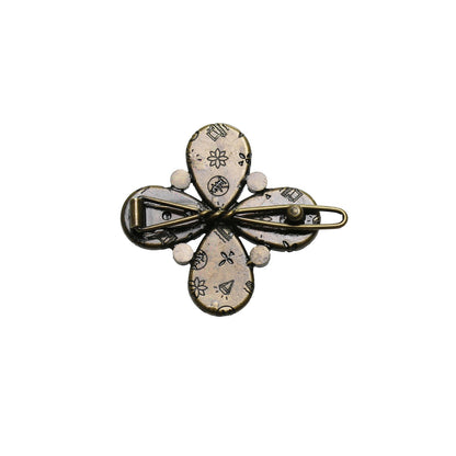 花 パッチン留め 黒 和装 贈り物 TAMARUSAN