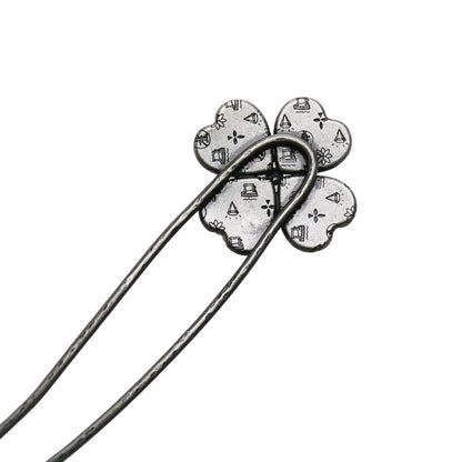 かんざし 二股 四つ葉 クローバー グレー TAMARUSAN