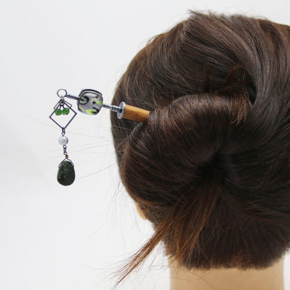 着せ替えかんざし 木製 グレー TAMARUSAN