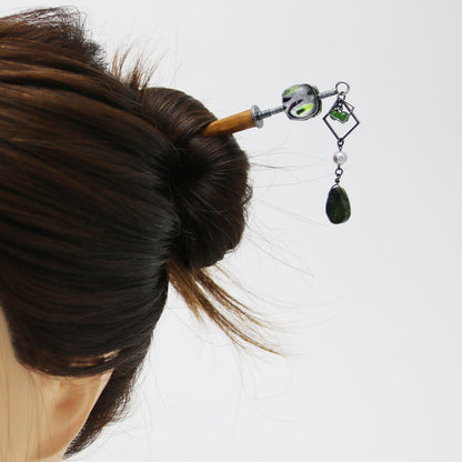 着せ替えかんざし 木製 グレー TAMARUSAN