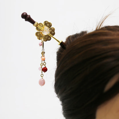 着せ替えかんざし 花 ピンクコモンオパール ピンク TAMARUSAN