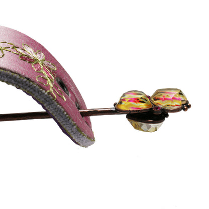 かんざしバレッタ マジェステ ピンク シルク TAMARUSAN