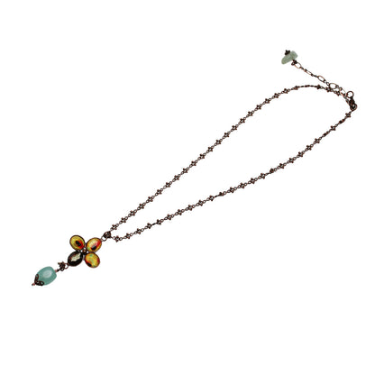 ネックレス 花 ピンク アンティーク風 TAMARUSAN