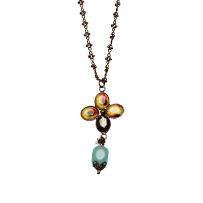 ネックレス 花 ピンク アンティーク風 TAMARUSAN