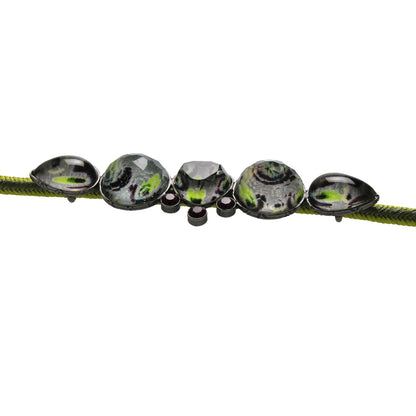 組紐チョーカー 黄緑 正絹 樹脂 アメジスト TAMARUSAN