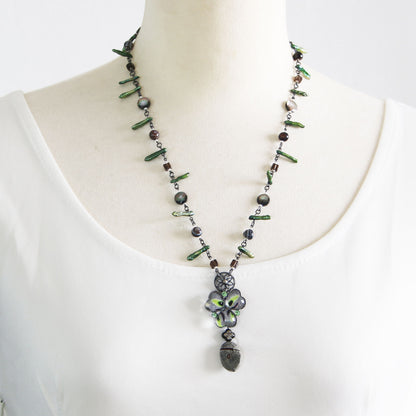 ネックレス グレー スミレ アベンチュリン TAMARUSAN