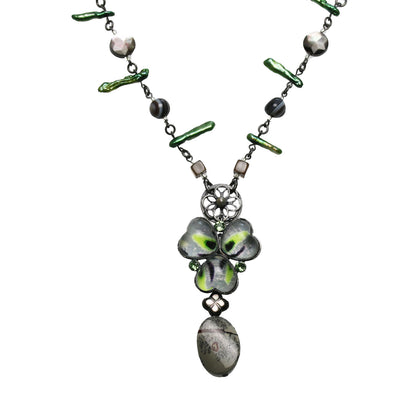 ネックレス グレー スミレ アベンチュリン TAMARUSAN