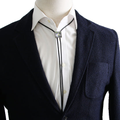 革紐ループタイ グレー カジュアル 四角 TAMARUSAN