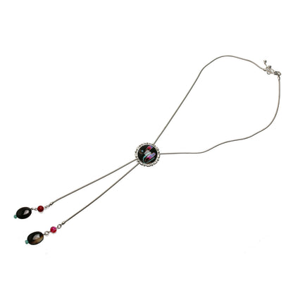 ネックレス 黒 ループタイ式 アゲート TAMARUSAN