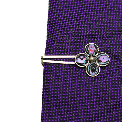 ネクタイピン 花 黒 ショール留め TAMARUSAN