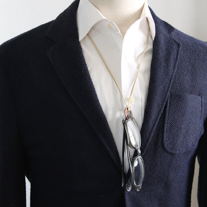 眼鏡ホルダー 革ひも ミントブルー 男女兼用 TAMARUSAN