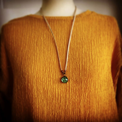 眼鏡ホルダー 革ひも ミントブルー 男女兼用 TAMARUSAN