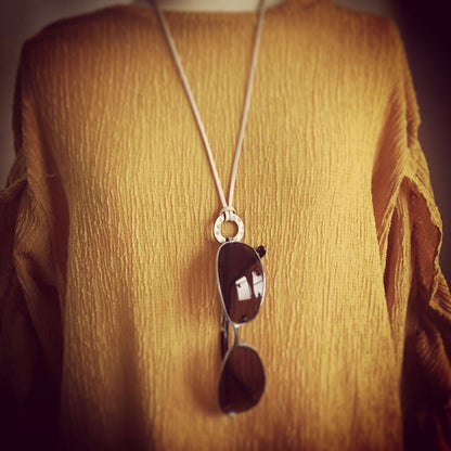 眼鏡ホルダー 革ひも ミントブルー 男女兼用 TAMARUSAN