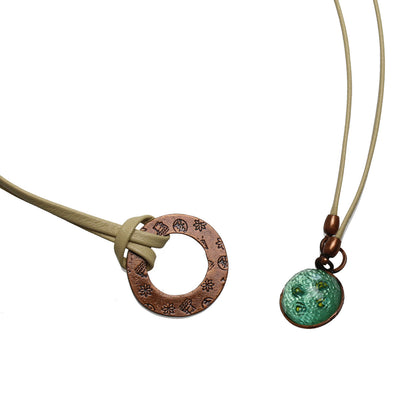 眼鏡ホルダー 革ひも ミントブルー 男女兼用 TAMARUSAN