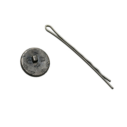 ヘアピン 青 丸 ボタン メンズ 高級ヘアピン