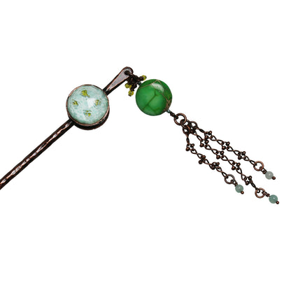 かんざし 水色 ボタン風 一本挿し TAMARUSAN