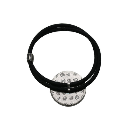 ヘアゴム 青 シンプル 男女兼用 ボタン TAMARUSAN