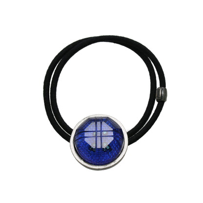 ヘアゴム 青 シンプル 男女兼用 ボタン TAMARUSAN