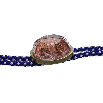 組紐ループタイ 正絹 ボタン 臙脂色 TAMARUSAN