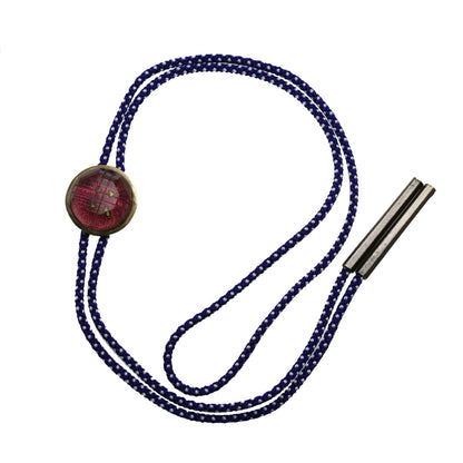 組紐ループタイ 正絹 ボタン 臙脂色 TAMARUSAN