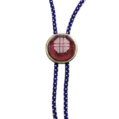 組紐ループタイ 正絹 ボタン 臙脂色 TAMARUSAN