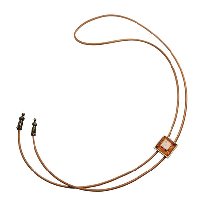 革紐ループタイ オレンジ カジュアル ネクタイ代わり TAMARUSAN