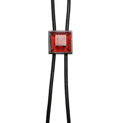 革紐ループタイ 赤 スクエア カジュアル ボタン TAMARUSAN