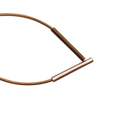 革紐ループタイ ベージュ ピンク 四角 ループタイ