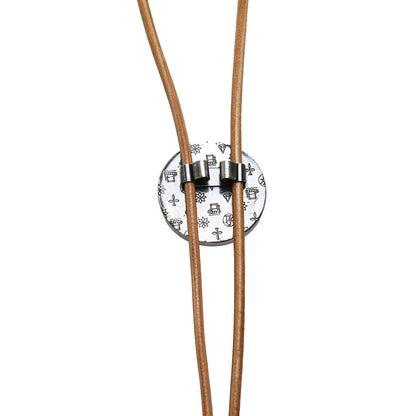 革紐ループタイ 黒 丸 カジュアル TAMARUSAN