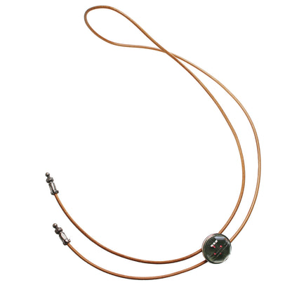 革紐ループタイ 黒 丸 カジュアル TAMARUSAN