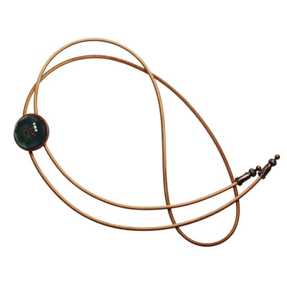 革紐ループタイ 緑 カジュアル メンズアクセサリー TAMARUSAN