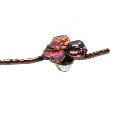 花かんざし 洋風 ピンク 一本挿しかんざし