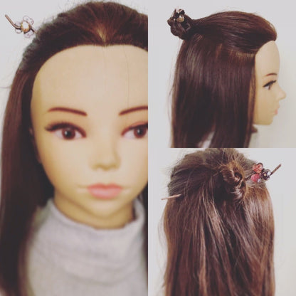 花かんざし 洋風 ピンク 一本挿しかんざし