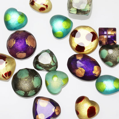 ヘアピン 黄緑 水玉 毒キノコ 金 贈り物 TAMARUSAN