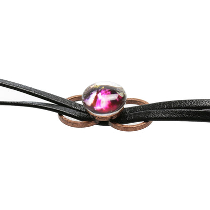 眼鏡チェーン（グラスコード） 恐竜 赤紫 革 樹脂 黒 メンズ TAMARUSAN