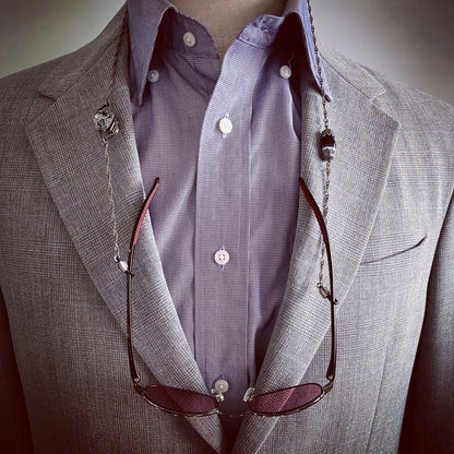 眼鏡チェーン 恐竜 紺 メンズ レディース 瑪瑙 TAMARUSAN