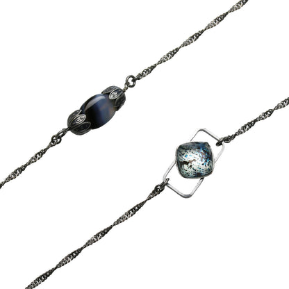 眼鏡チェーン 恐竜 紺 メンズ レディース 瑪瑙 TAMARUSAN