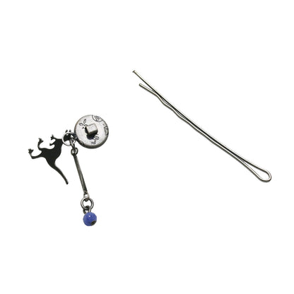 ヘアピン 恐竜 青 ソーダライト 高級ヘアピン