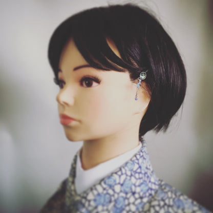 ヘアピン 恐竜 青 ソーダライト 高級ヘアピン