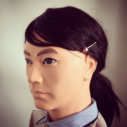 ヘアピン 恐竜 赤紫 しずく型 TAMARUSAN