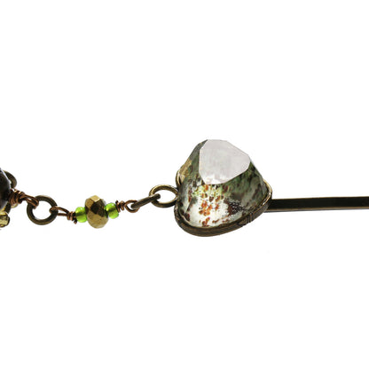 ヘアピン 恐竜 緑 ハート アメジスト TAMARUSAN