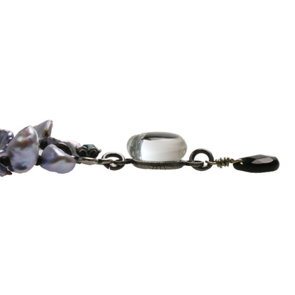 天然石チョーカー 恐竜 紺 淡水パール チョーカー