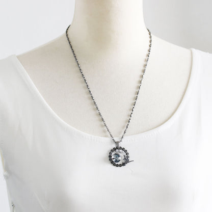 ネックレス 恐竜 青 銀粉 TAMARUSAN