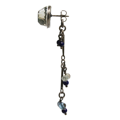 ピアス 恐竜 アシンメトリー 青 アクアマリン TAMARUSAN