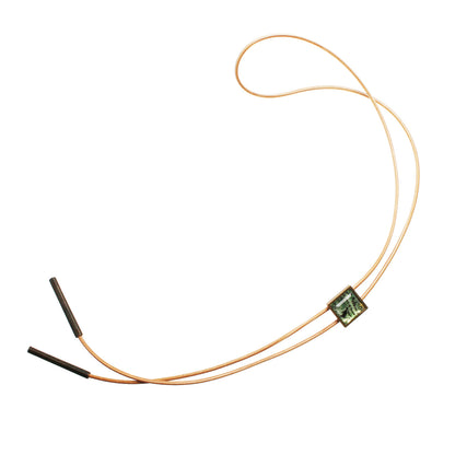 革紐ループタイ 恐竜 緑 ロングネックレス TAMARUSAN