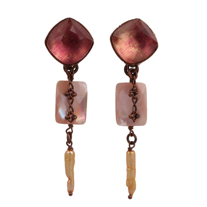 イヤリング シェル 氷雨 ピンク おしゃれ TAMARUSAN