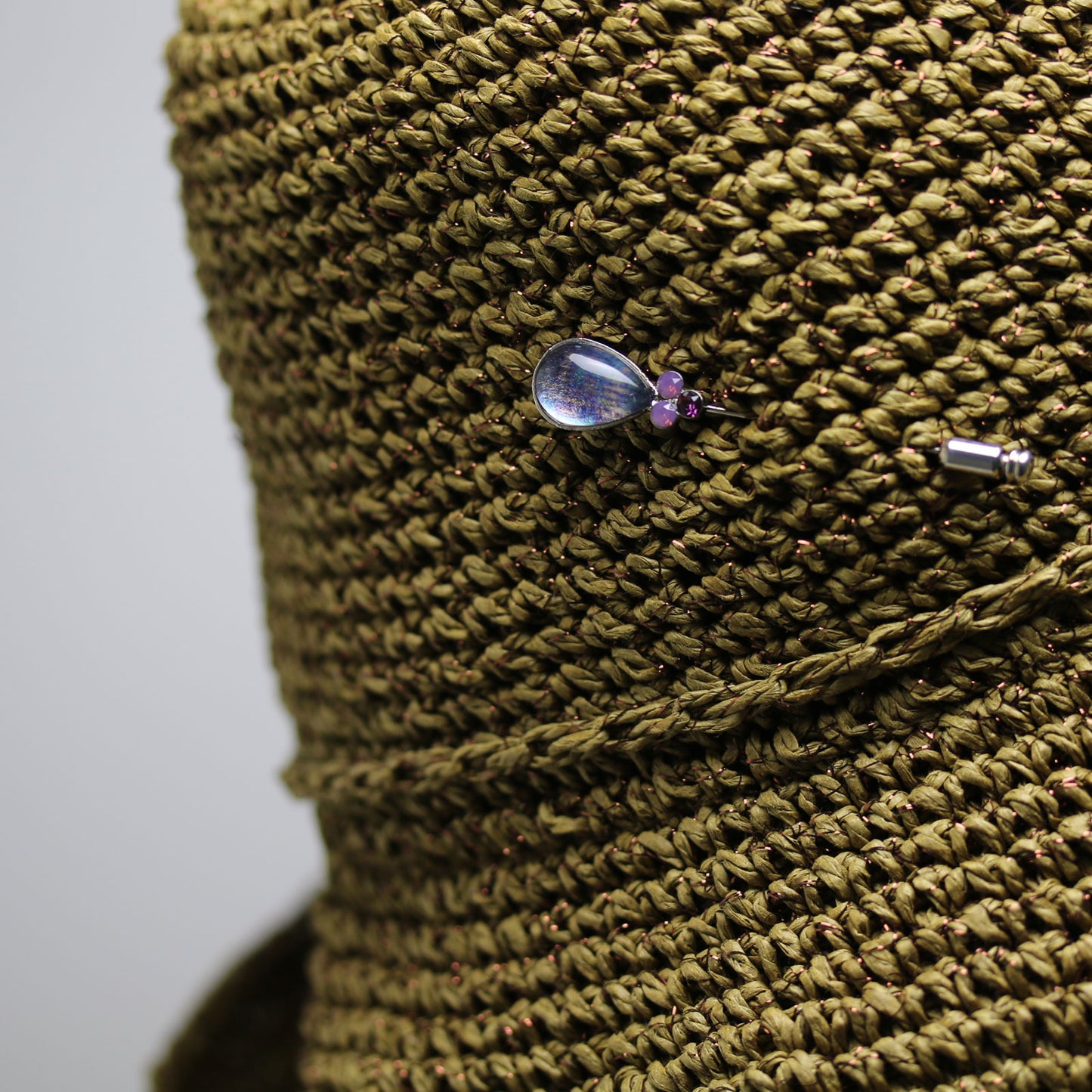 ハットピン ラペルピン 紫 樹脂 帽子飾り TAMARUSAN