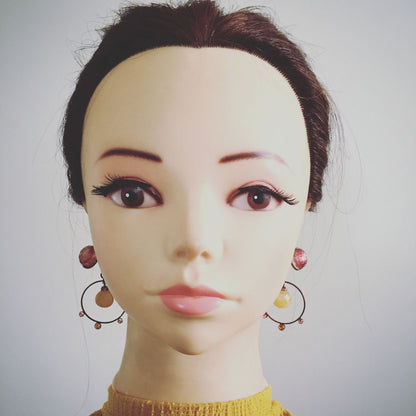 フープピアス ピンク イエロークォーツ TAMARUSAN