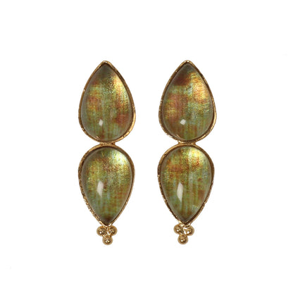 ピアス グリーン 金 樹脂 氷雨 TAMARUSAN